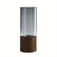 Glass Vase Wooden Base