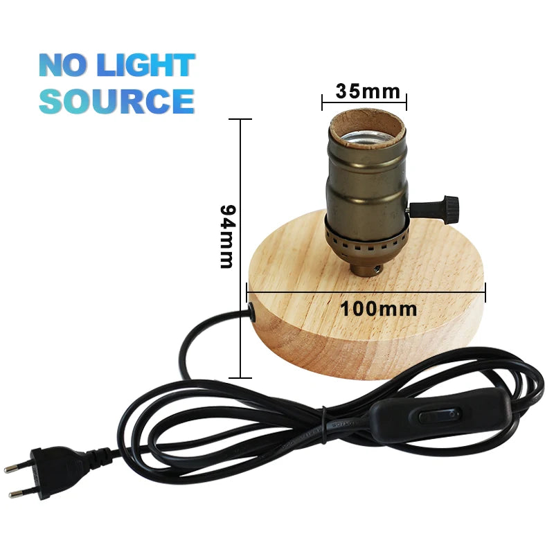 Vintage Wood Edison Lamp