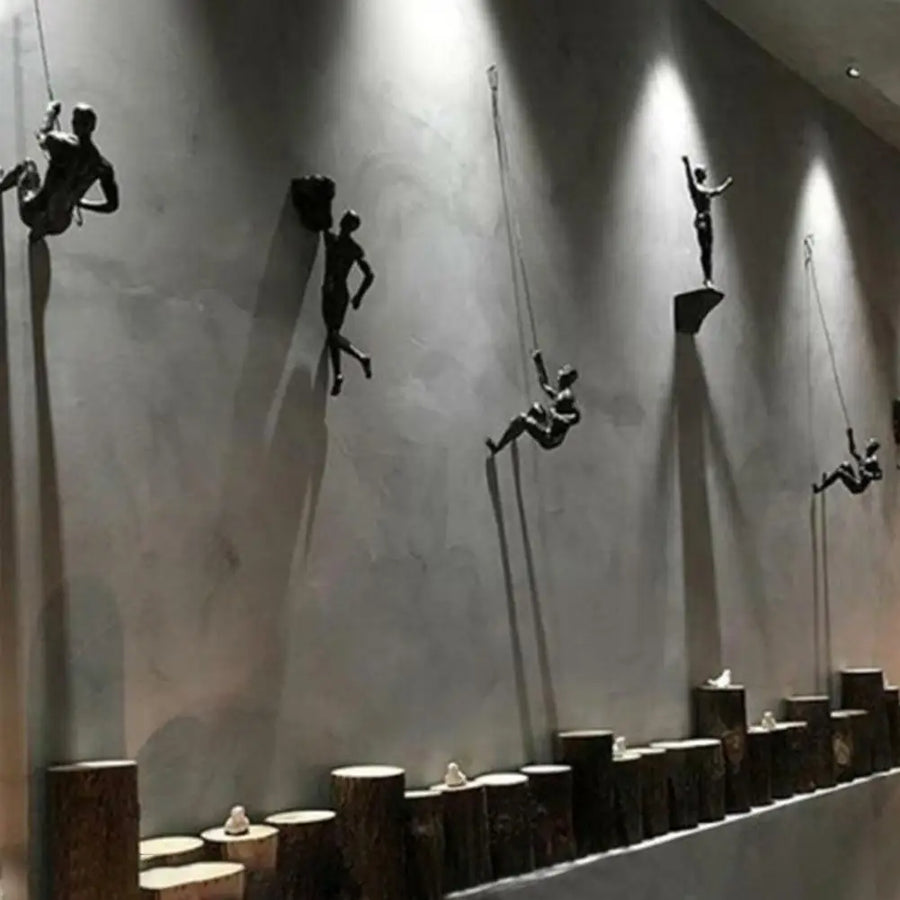 Rock Climber Wall Sculpture