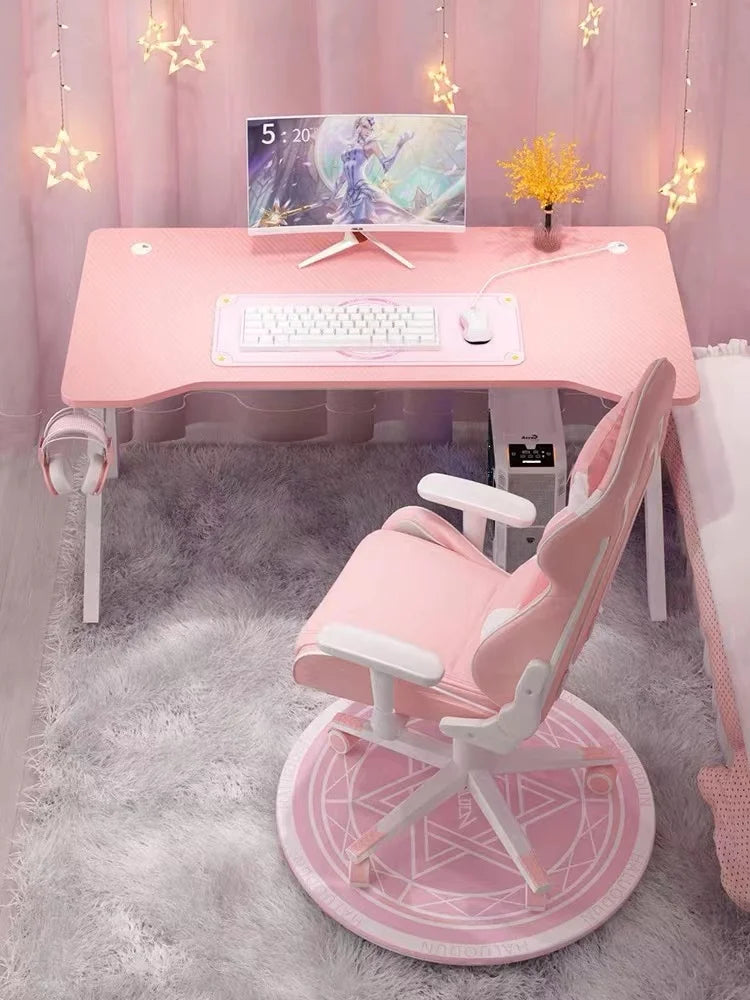 Pink Bamboo Gaming Desk
