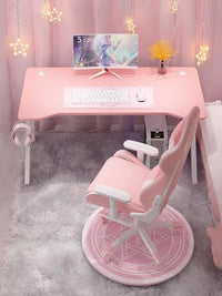 Pink Bamboo Gaming Desk