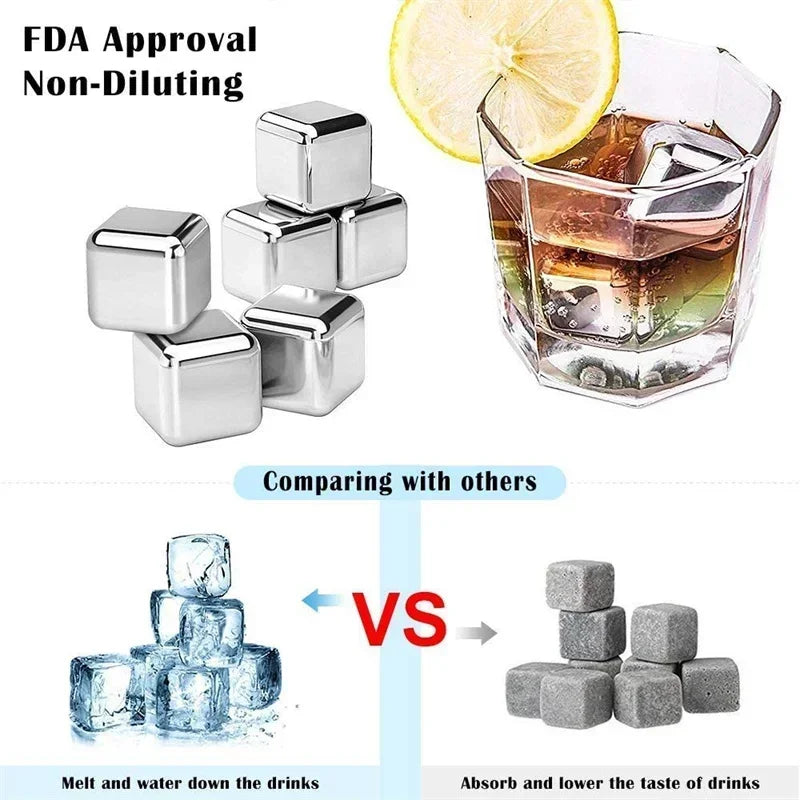 Reusable Stainless Whiskey Cubes