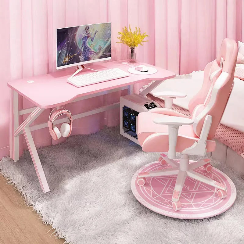 Pink Bamboo Gaming Desk