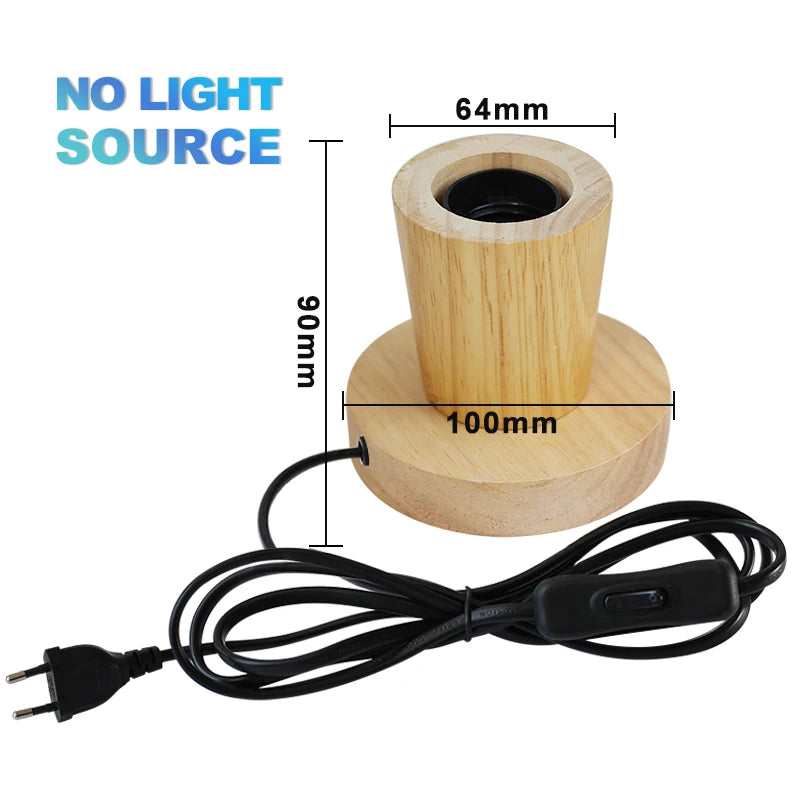 Vintage Wood Edison Lamp