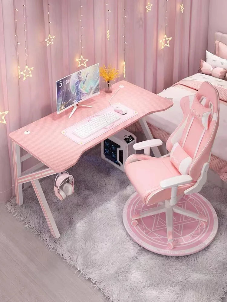 Pink Bamboo Gaming Desk