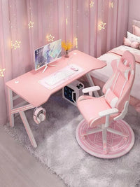 Pink Bamboo Gaming Desk