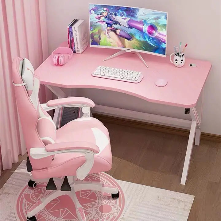 Pink Bamboo Gaming Desk